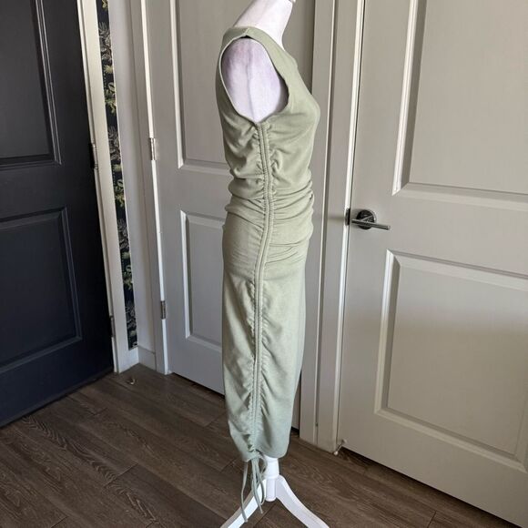 Style Rack Minimalist Sage Green Sleeveless Side Tie Midi Dress Size S - Picture 4 of 6